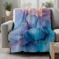 thumbnail image 2 of Marble Blue Purple Blanket Soft Cozy Warm Throw Blanket for Couch, Plush Fuzzy Flannel Fleece Blankets for Sofa, Modern Art Ink Painting Bed Blankets Lightweight Gifts for Women, 40"x60", 2 of 9