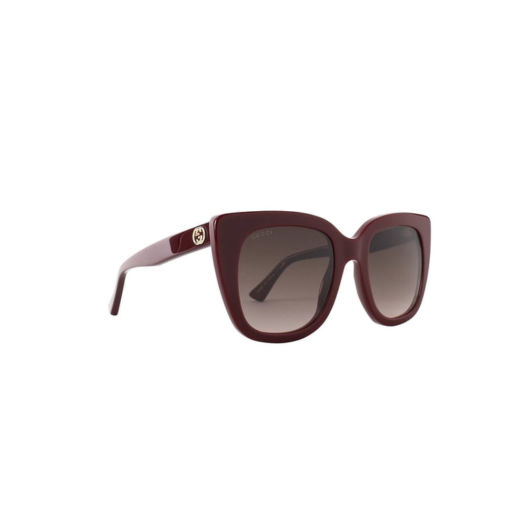 Gucci Ladies Burgundy Cat-Eye Sunglasses GG0163S00751  display picture 3