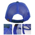 thumbnail image 4 of C.C 80's Multicolor Front Panel Mesh Back Adjustable Precurved Baseball Cap Hat, Royal, 4 of 4
