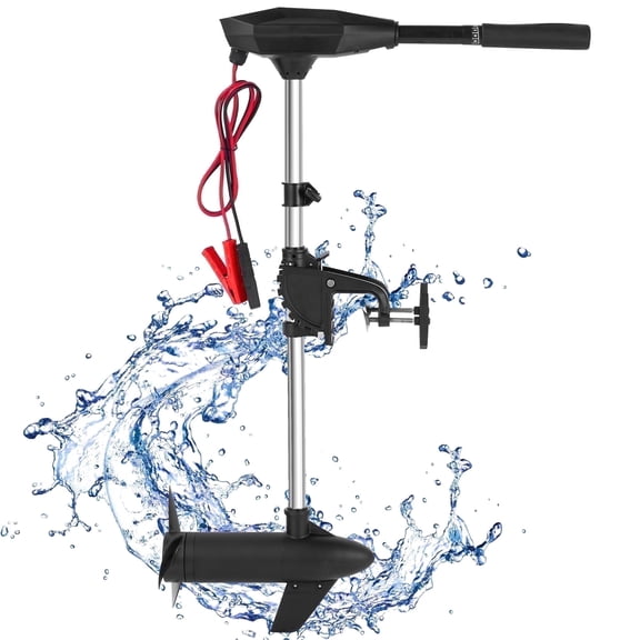 Naipo Electric Trolling Motor with 55 Lbs Thrust 8 Speeds, Boat Fishing Motor with Telescoping Handle, LED Battery Indicator for Kayak Fishing Boat Freshwater Use, Black