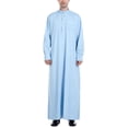 thumbnail image 1 of Pompotops Men's Muslim Robe With Button Long Sleeve Pocket Long Fashion Casual Robe on Sale, 1 of 8