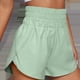 thumbnail image 3 of Pantalones cortos deportivos para mujer, pantalones cortos de entrenamiento elásticos informales sueltos de cintura alta para primavera y verano, verde L, 3 of 6