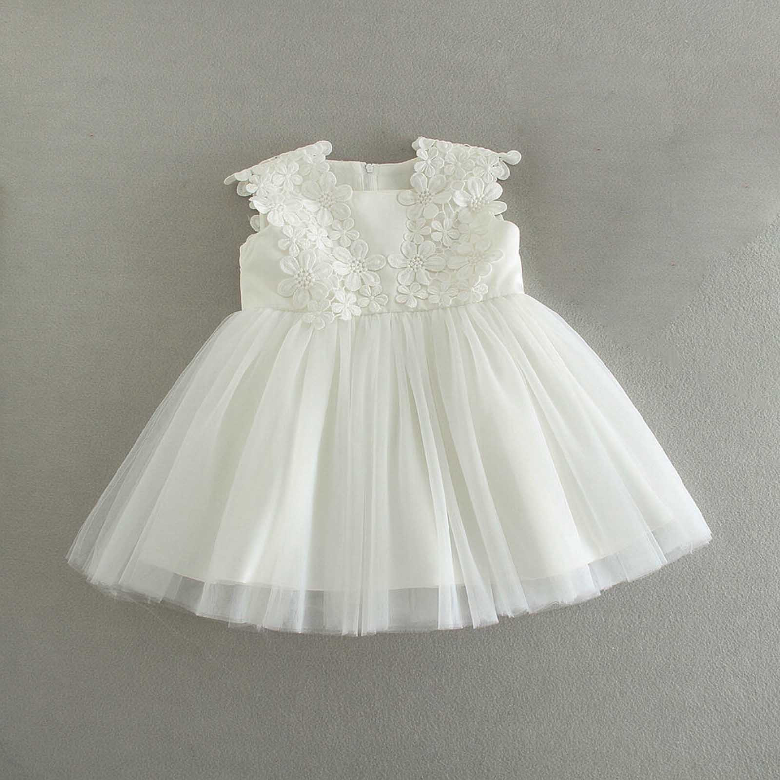 Wiueurtly Frock Baby Baby Girls Spring Summer Print Tulle Ruffle ...