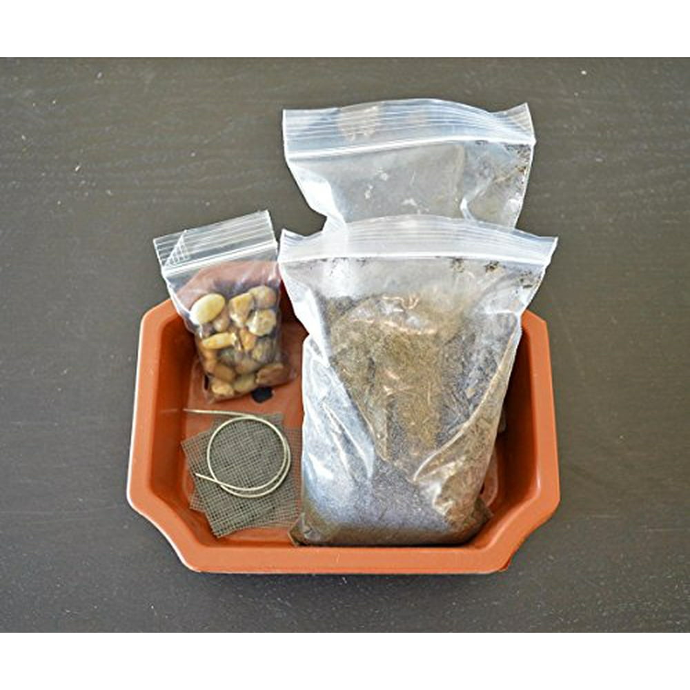 Bonsai Potting Kit, 6.25" Bonsai Pot Included