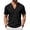 CVX101-Black, variant on Mens Cotton Linen Shirts V-Neck Shirts Casual Short Sleeve Hippie Yoga Tops Lightweight Summer Beach Vacation Shirt Black L