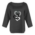 thumbnail image 4 of CEHVOM T-shirt à Manches Longues Décontracté Mode Automne Col Rond Imprimé pour Femme, 4 of 5