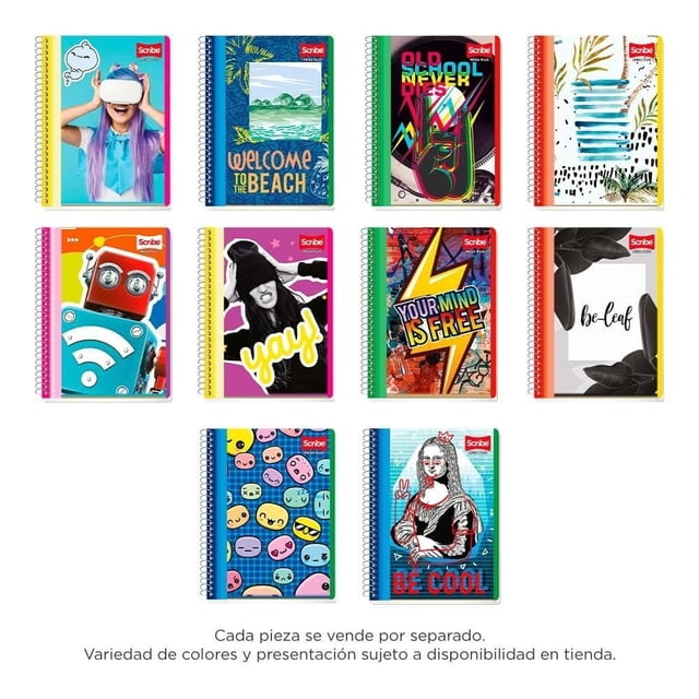 Cuaderno Francés Scribe Mega Raya 100 Hojas Varios Diseños 1 pza