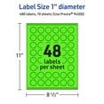 thumbnail image 6 of Avery Printable Round Labels, Neon Green, 1" Diameter, 480ct, 6 of 11