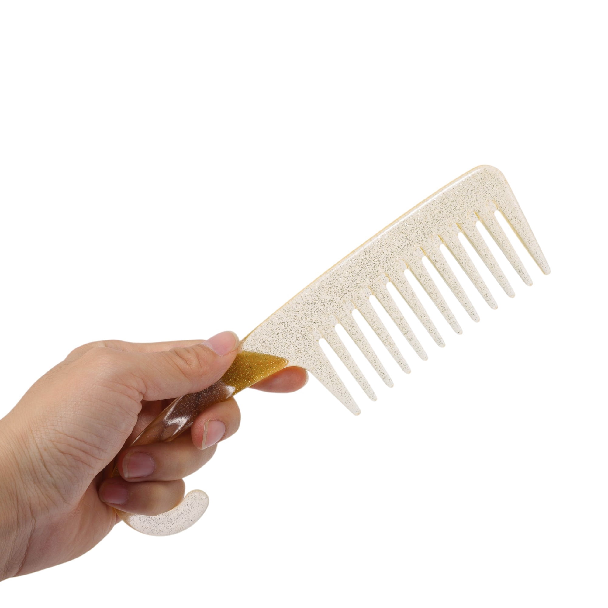 Unique Bargains 1 Pc Durable Large Curved Comb for Curly Hair All Hair Types Yellow