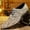 Gold, variant on Men's Formal Dress Shoes Glliter Shiny Business Loafer (Silver 39)