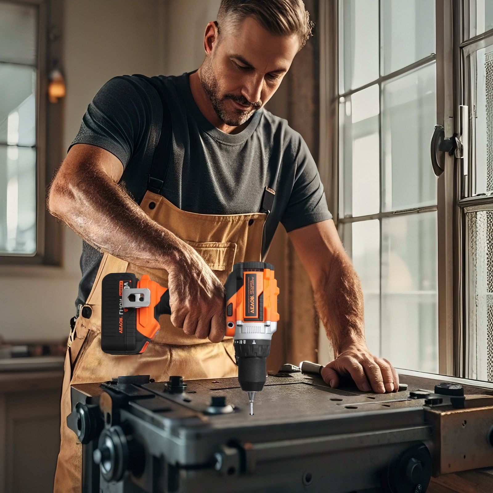 Tool Combo Kit Max 20V Cordless 2-Tool Power Combo Kit with 1/2 in Impact Drill, 1/4 in Impact Driver, Brushless Motor, Adjustable Torque, 2 x 4.0Ah Lithium Batteries, Fast Charger