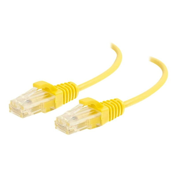 C2G Ethernet 3 ft Cat6 3ft Câble - Slim - Snagless Unshielded (UTP) - Jaune - Câble de Raccordement - RJ-45 (M) à RJ-45 (M) - - UTP - CAT 6 - Moulé, Sans Accrochage - Jaune