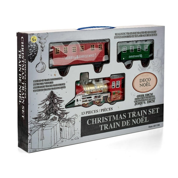 Mini train électrique de Noël, voiture de luxe du Père Noël, avec chemin de  fer de Noël et lumière sonore, convient pour la décoration de Noël