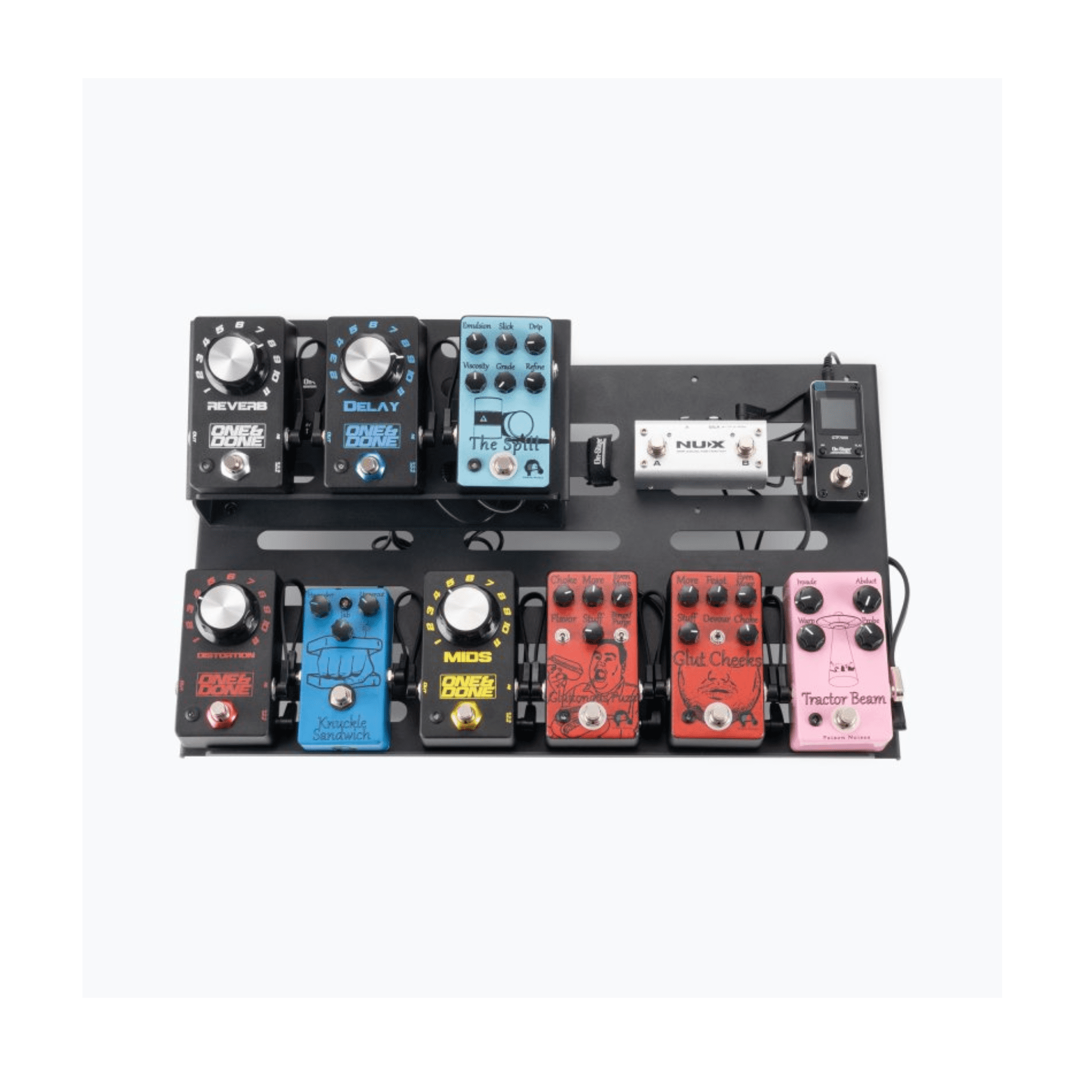 On-Stage Deluxe Two-Tier Guitar Pedalboard with Adjustable Upper Tier Holds Up to 11 Standard Pedals