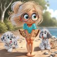thumbnail image 1 of Kit Con Forma Especial Parcial DIY 5D Niña 30x30cm, 1 of 9