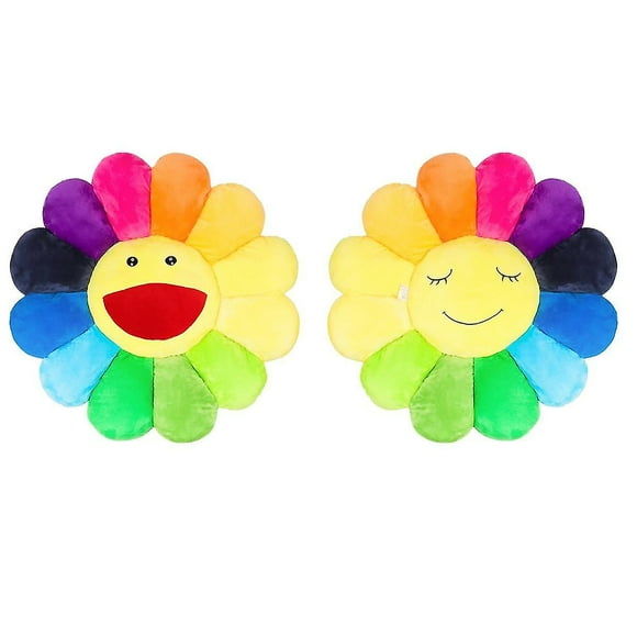 1 Sunflower Flower Pillow, Takashi Murakami Pillow, Smiley Cushion Colorful Sun Flower Plush Toy Home Bedroom Shop Restaurant Decor