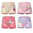 thumbnail image 2 of Beilxfa 4 Pack Girls Breathable Underwear Toddler Cartoon Prints Underpants Elastic Cotton Boyshort Panties for 2-12Y Kids, 2 of 6
