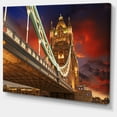 thumbnail image 2 of Famous Tower Bridge at Night - Modern Cityscape Canvas Art Print, 2 of 4