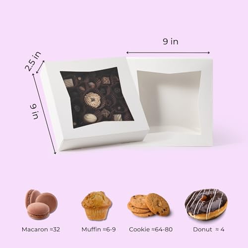 Lot De 5 Boîtes à Gâteau Avec Fenêtre Couleur Blanche 21x21x26cm - Sans Ruban - Live Love Baking Lot De 5 Boîtes à Gâteau Avec Fenêtre Couleur Blanche 21x21x26cm - Sans Ruban - Live Love Baking