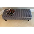 thumbnail image 2 of SEAT4U Linen Stripe Ticking Upholstered Pillowtop 48" Rossini Ottoman Bench with Multi Color Variants, 2 of 5