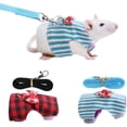 thumbnail image 1 of Pet Small Animal Bunny Hamsters Harness Chest Strap Red Grid + Blue Stripes 2 Pieces(XS), 1 of 5