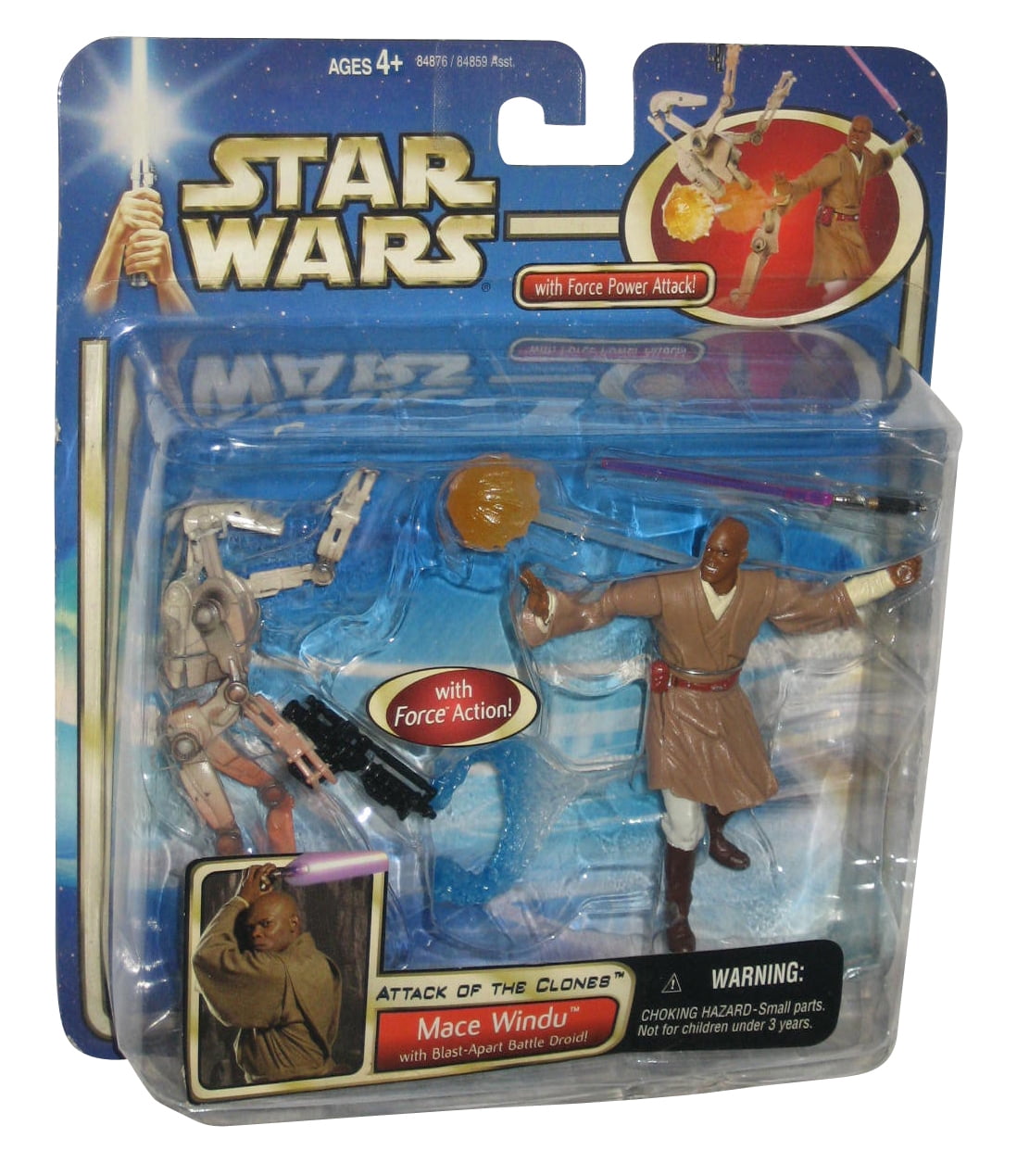Star Wars Attack of The Clones Deluxe Mace Windu & Battle Droid Figure