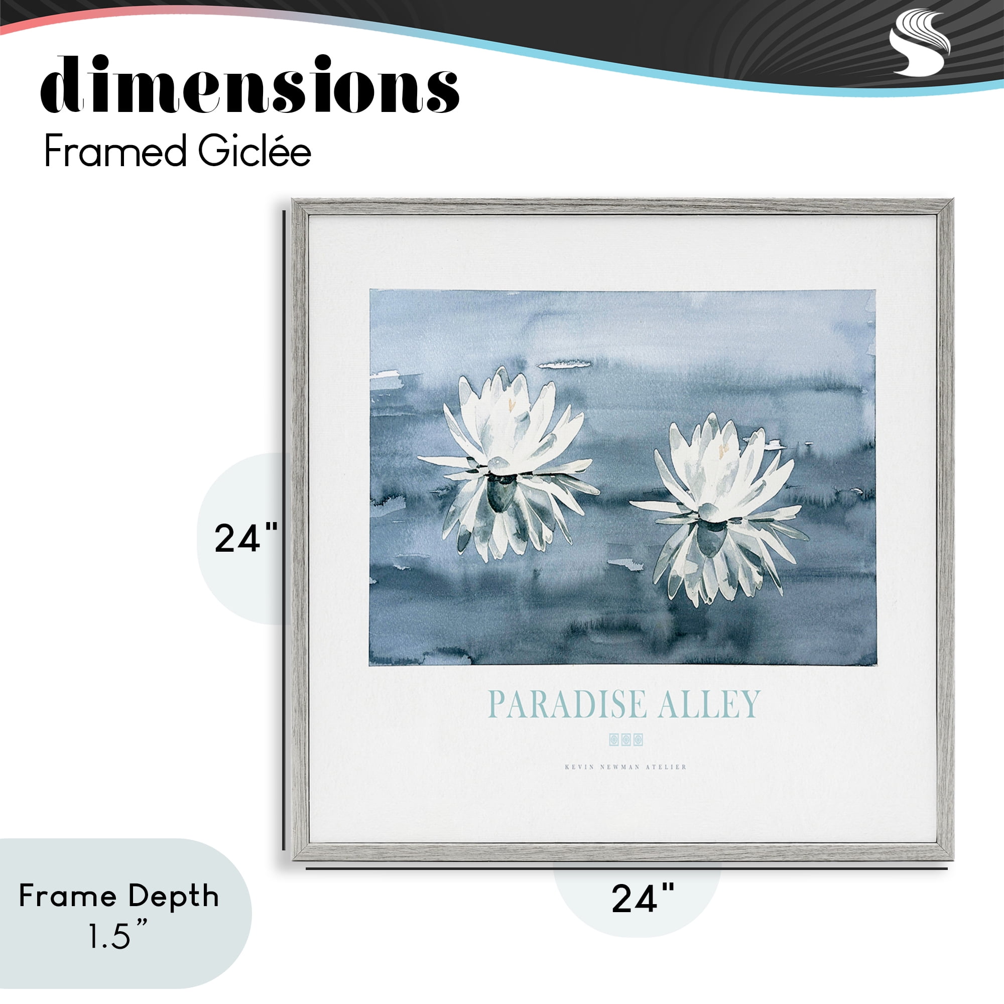 Stupell Industries Paradise Alley Water Lilies Gray Framed Giclee Art, design by Jadei Graphics