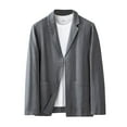 thumbnail image 2 of LOVZFMLL Vestes pour Hommes Homme Mode Décontracté Confortable Uni Manches Longues Col Rabattu Manteau Décontracté Blazer, 2 of 7