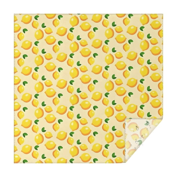Yellow Lemon Fruit Dots LightYellow Pattern Square Tablecloth,Waterproof Square Table Cover,Wipeable Spillproof Washable Table Cover for Home Kitchen Party Decor 42"X42"(107x107cm)