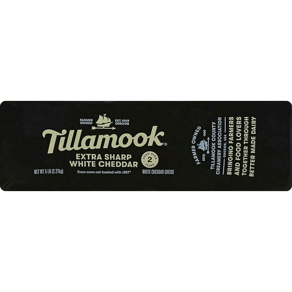 Tillamook Vintage White Extra Sharp Cheddar Cheese, 5 Pound - 2 per case.