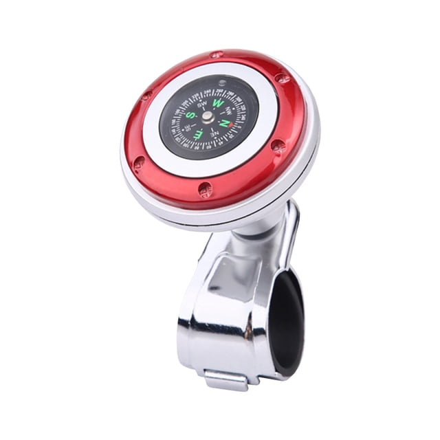Bouton de Volant Rouge Assistance Poignée Multifonctionnelle Aide au Roulement Rotation 360 Installation Facile Accessoire de Conduite Universel 3.34X2.56X2.36 Pouces