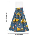 thumbnail image 3 of Yellow Truck Tractor Pattern Hand Towels 2 Pack Quick Dry Velvet Soft with Velcro Kitchen Bath 14x18in, 3 of 7