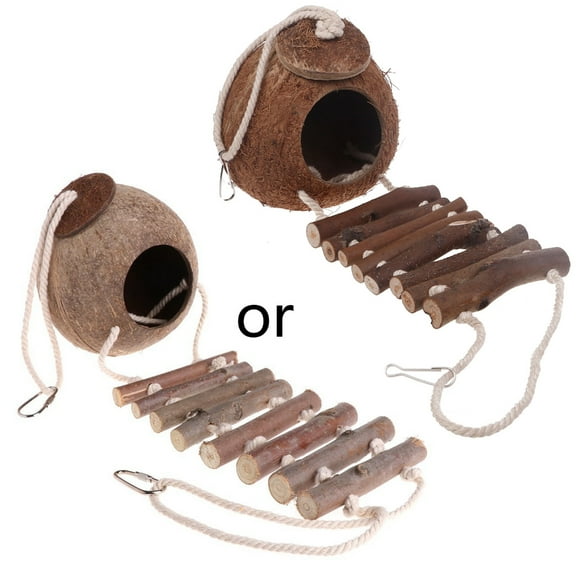 Natural Coconut for Shell Bird House Pet Parrot Lovebird Breeding Hidden Place