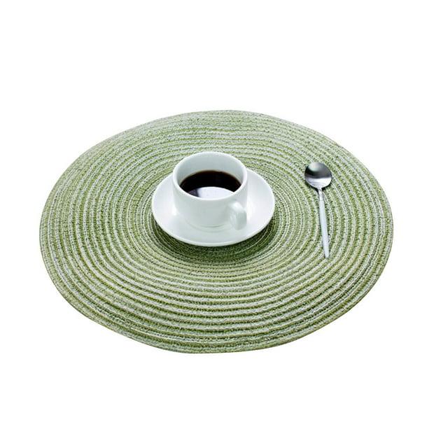 Round Weave Placemat Cotton Thread Thicker Cloth mat Cotton thread thicker Dining Table Mat Disc Pads Bowl Pad Coasters