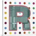 thumbnail image 1 of ARTCANVAS Fun Polka Dots Letter R Canvas Art Print - Size: 12" x 12" (0.75" Deep), 1 of 9