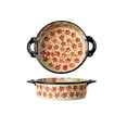 thumbnail image 1 of 880ML Round Double Ear Vintage Baking Pan Multifunctional Oven Casserole Ceramic Baking Pan, 1 of 4