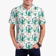 thumbnail image 3 of Balery Hello Summer Printed Men’s Short Sleeve Polo Shirt, Midweight Men's Shirt,Golf Polo shirts -Large, 3 of 9