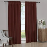 Pair Rod Pocket Soho Faux Silk Curtain Panels (Set of 2 Panels)- Burgundy - 42x63