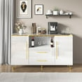 thumbnail image 6 of MARNUR Sideboard Buffet Cabinet, 55" Coffee Bar Cabinet with 2 Drawers and Wine Glass Holder for Kitchen Dining Room Living Room, White, 6 of 8
