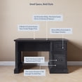 thumbnail image 3 of BELLEZE Bonelli 50" Executive Desk with 2 Storage Drawers, Rustic Grey, 3 of 7