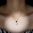 thumbnail image 4 of Rosec Jewels Designer Freshwater Pearl Pendant with Blue Topaz and Diamond - AAA Grade - 8 Carat Pearl Statement Necklace with Chain, 14K Yellow Gold, 4 of 7