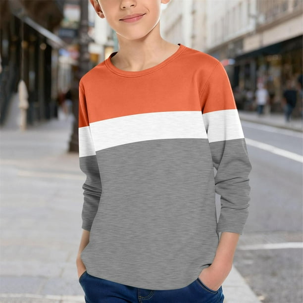 Cowsor Boys Girls T Shirts Casual Raglan Long Sleeve Tee Crewneck Color Block Cute Blouses Tops