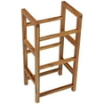 thumbnail image 4 of eHemco 3 Tier Hardwood Frame Grocery Storage Organizer Rack with 3 Woven Water Hyacinth Basket, Light Oak, 4 of 6