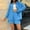 Blue, variant on LEKODE Two Piece Sets for Women Lounge Sets for Women Fall Outfits for Women 2025 Two Piece Outfits Summer Set Button Down Shirt Drawstring Shorts Pockets 2 Piece Set Short Sleeve Blazer Beige L