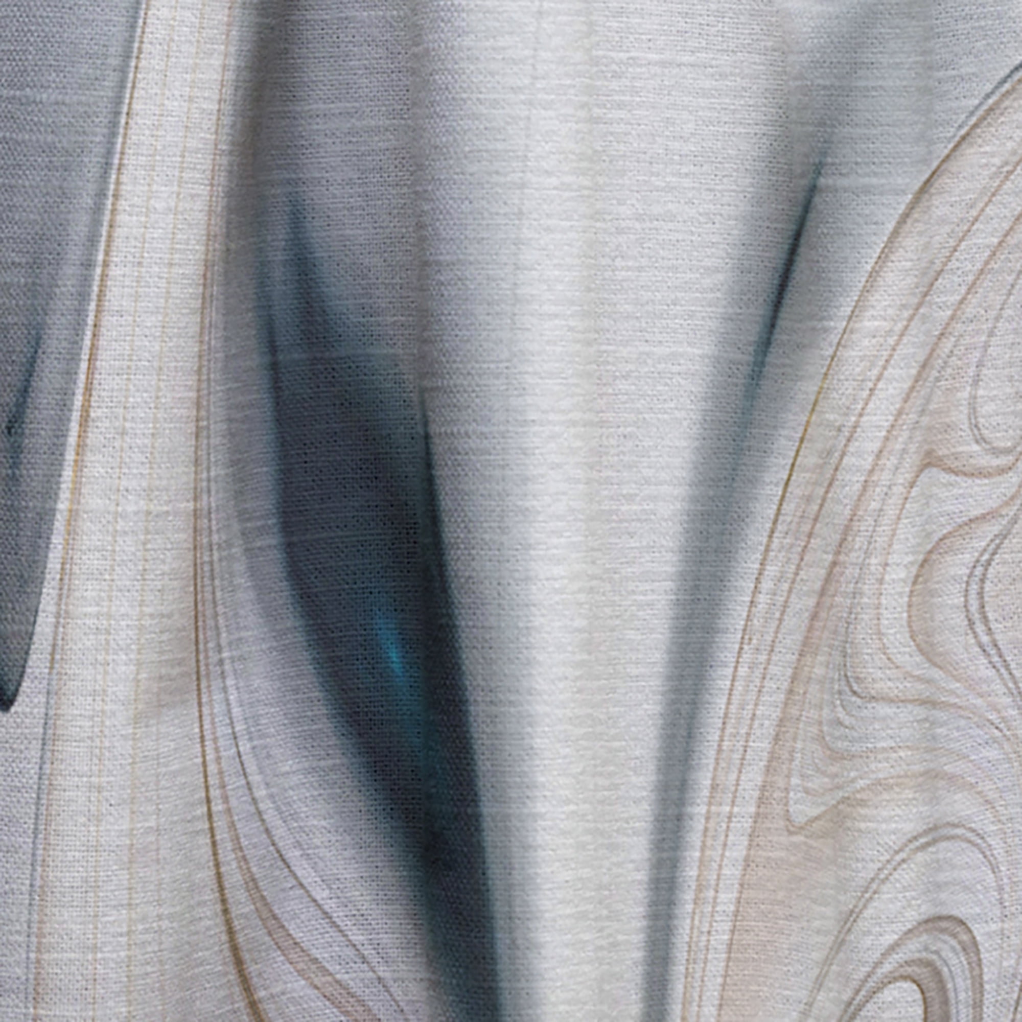 Designart 'White Stained Glass Fractal Floral Art' Modern Curtain Panel
