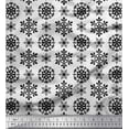 thumbnail image 1 of Soimoi Silk Fabric Snow Flakes Floral Decor Fabric Printed Yard 42 Inch Wide, 1 of 3