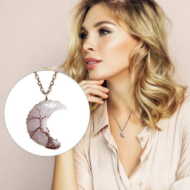 Jusqu'à 65 % de Réduction Collier de Sécurité Lune Longue Durée Collier à la Mode Argent Collier Bagues Boucles d'Oreilles Bijoux en Liquidation