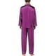 thumbnail image 4 of Conjuntos de pijama Prolriy para mujer, pijamas casuales de 2 piezas para hombre, blusa de manga larga con botones, satén de seda, ropa de dormir de dos piezas, traje, pantalón, pijama, conjuntos de, 4 of 5