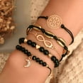 thumbnail image 4 of Juego de 4 pulseras de cristal y gemas boho con estrellas y lunas, pulseras con cuentas, pulseras hechas a mano para mujeres y niñas, 4 of 5