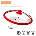 thumbnail image 5 of Bezrat Microwave Glass Plate Cover | Splatter Guard Lid with Easy Grip Silicone Handle Knob - Tempered Glass | 100% Food Grade | BPA Free and Dishwasher Safe | Fits Plates and Bowls 10.5x2" (Red), 5 of 6